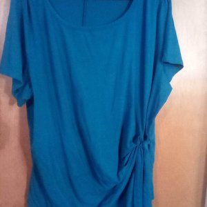 3XL blue t-shirt with side tie